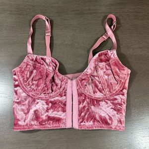 Topshop pink velvet bra/corset